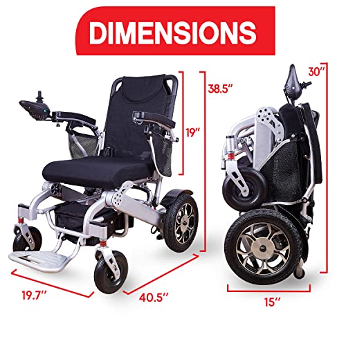 ActiWe WX14 Electric Wheelchair - Electric Wheelchairs for Adults - Foldable Motorized Wheelchair, All Terrain Wheel Chair, Folding Portable Power Wheelchair for Seniors(Silver) - Thumbnail 2