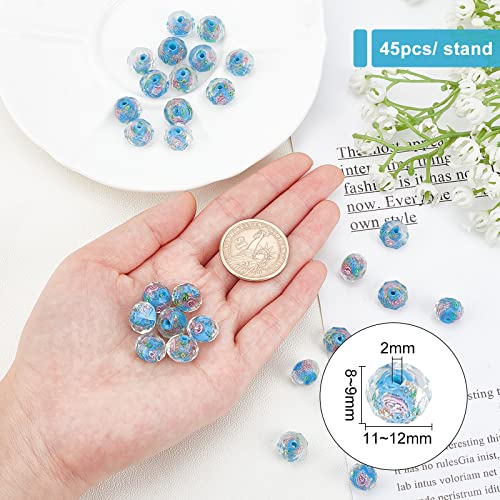 OLYCRAFT 45pcs 9~12mm Gold Sand Lampwork Beads Glass Handmade Round Loose Beads for Rosary Making Jewelry Craft Making with 2mm Hole - Image 2