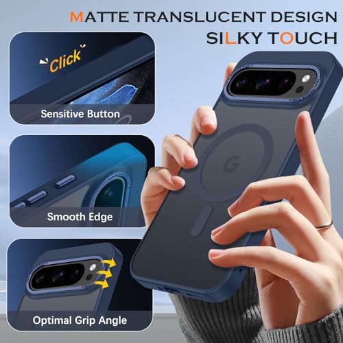 Image of YINLAI for Google Pixel 10 /10 Pro Case,Magnetic Compatible with MagSafe, Slim Matte Anti-Fingerprint, Shockproof Full Body Military Grade Protection for Google Pixel 10 /10 Pro Cover, Deep Blue