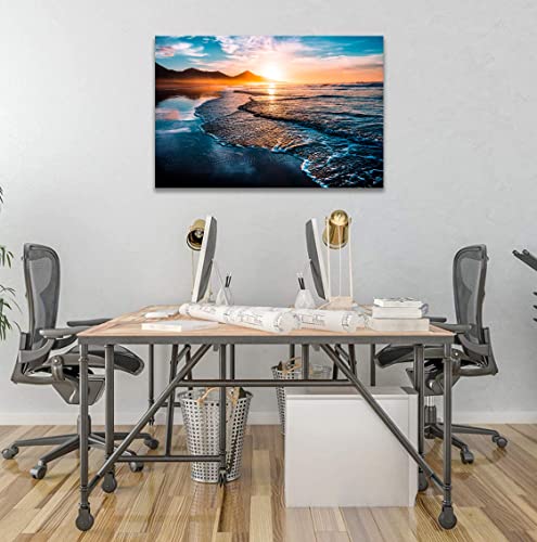 Sea Wall Decor Seascape Canvas Art Beach Pictures Landscape Coastal Themed Ocean Home Decorations Paintings Artwork Framed For Office Living Room Bedroom (30X40Cm) #TOP1