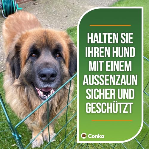 Conka Pets – Maschendraht - Hundezaun: 1 m hoch, springsicher, geeignet für alle Hundegrößen. Leicht, faltbar, mobil – schließt Öffnungen bis 1,5m