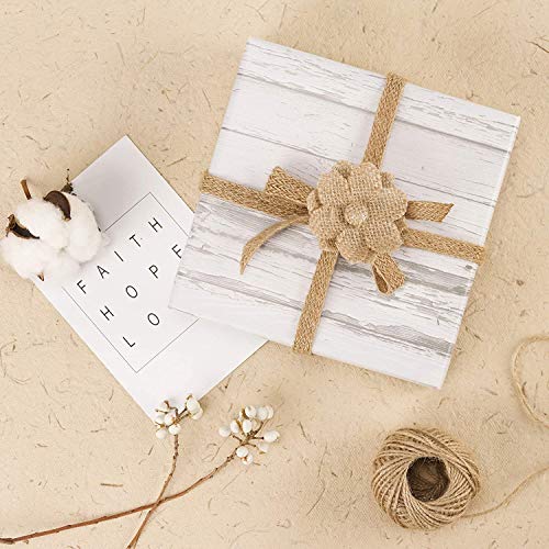 image for RUSPEPA Wrapping Paper Roll - White Woodgrain Design for Wedding,Birth