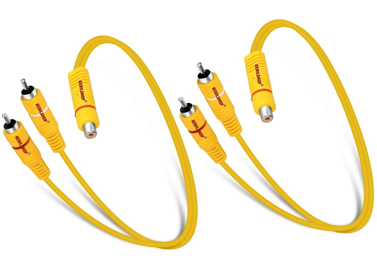 KEBILSHOP 2 Rca Male Jack To 1 Rca Female Plug Splitter Audio Video Av Adapter Cable For Personal Computer, Television, Dvd Player (Yellow, Ylw-2Pc) -2 Pieces (B09P4X1NJ6) Amazon Price History, Amazon Price Tracker