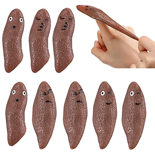 8Pcs Novelty Toys Finger Slingshot Fake Poop Toy Fingers Stretchy Funny Rubber For Flying And Party Games #TOP2