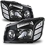 M-AUTO Headlamp Headlight Assembly Set Compatible with 04-15 Nissan Titan / 2004 2005 2006 2007 Armada, OE Style Black Housing Clear Clear Side Head Lights, Driver and Passenger Side