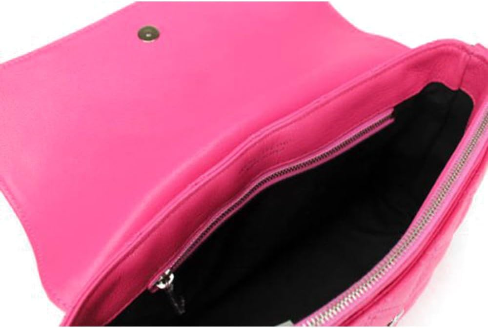 Marc Jacobs Classic Quilted The Large Single Shoulder Bag, Fuchsia with Nickel