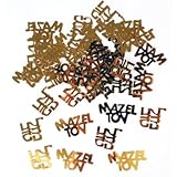 Gold Mazel Tov in Hebrew & English Confetti, Jewish Decorations for Wedding, Engagement, Bar Mitzvah, Bat Mitzvah Parties