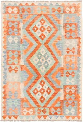 Nain Trading Kilim Afghan 101x147 Tissé à la Main Tapis d'Orient Tapis Laine
