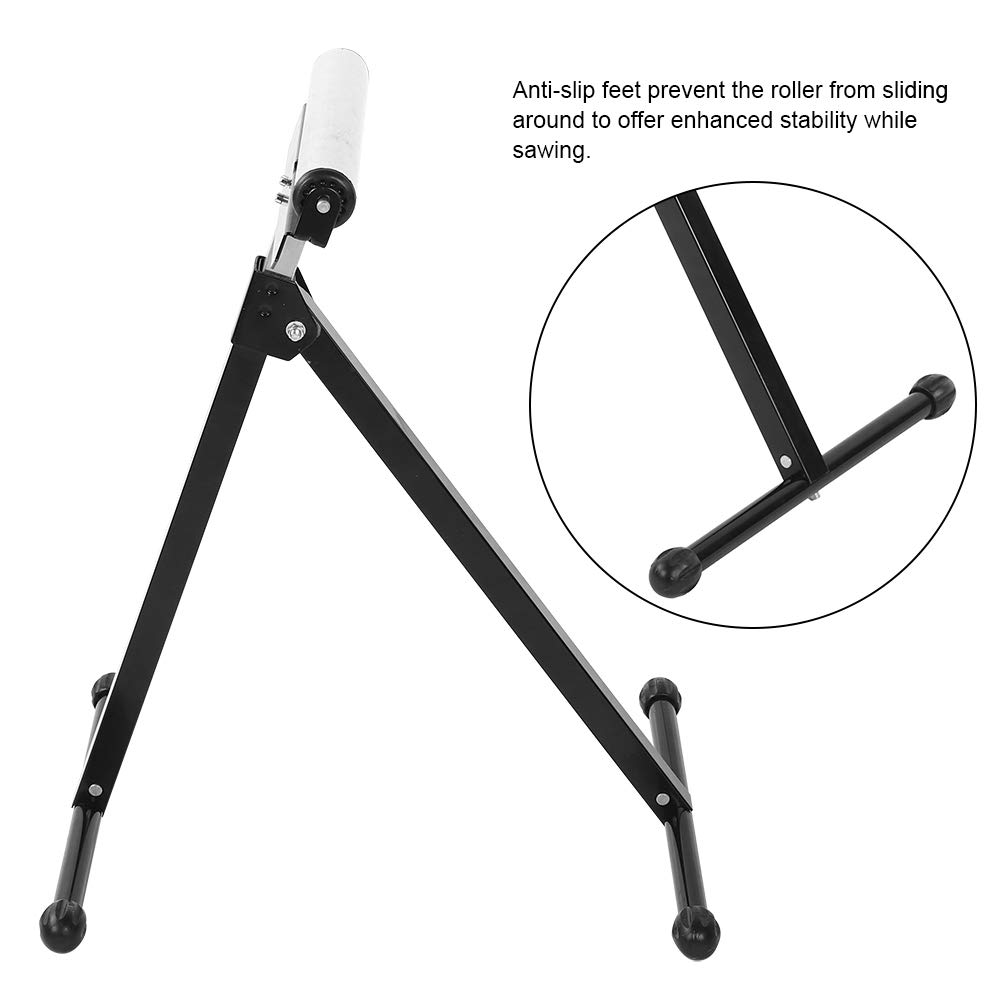 Soporte de Rodillo único Plegable Ajustable, Soportes de Rodillos Resistentes para Carpintería, Mesa de Sierra con Pies de Goma Antideslizantes para Equipos de Banco de Sierra