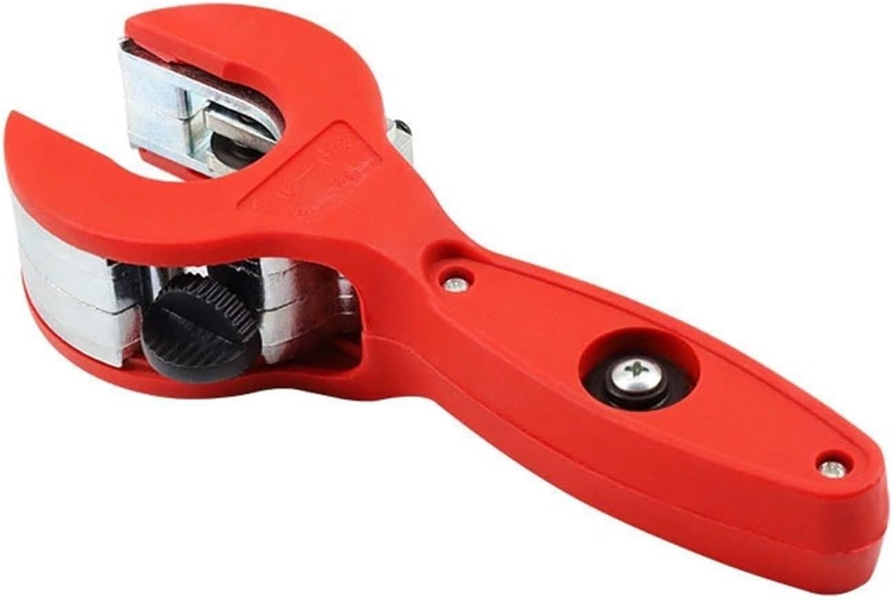 Adjustable Ratchet Tube Pipe Cutter - Precision Scissors for Stainless Steel, Copper, and Aluminium Hose Cutting(6-23mm Red)