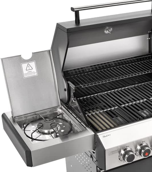 CosmoGrill Gas Barbecue 4+1 - Premium Black Range, Outdoor BBQ Grill with Sear & Ring Side Burner (Barbecue)