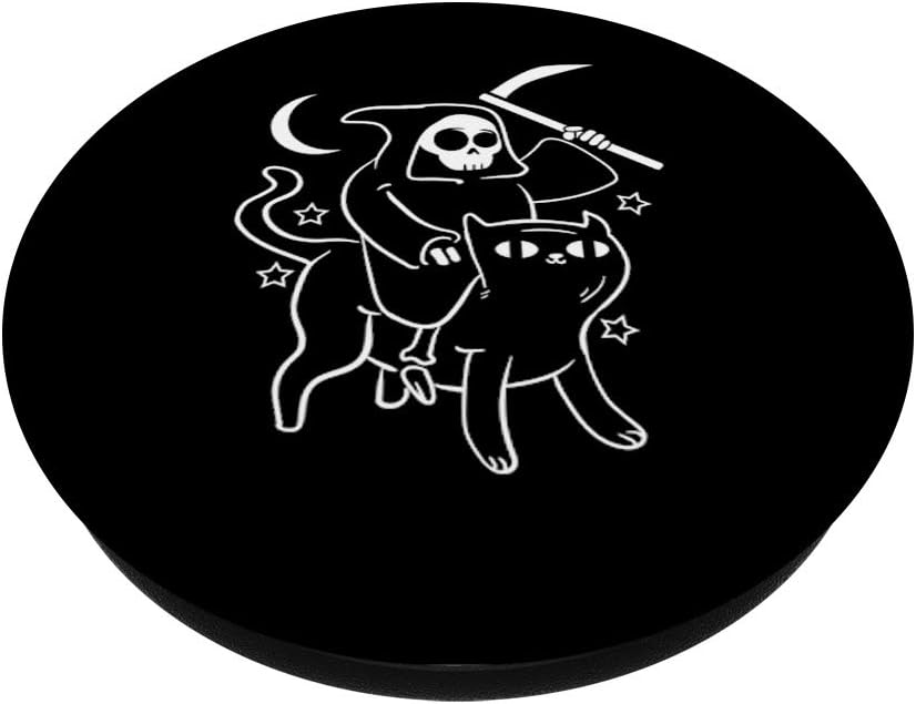 Grim Reaper Ride Satan Cat Demonic Evil Devil Occult Satanic PopSockets PopGrip: Swappable Grip for Phones & Tablets