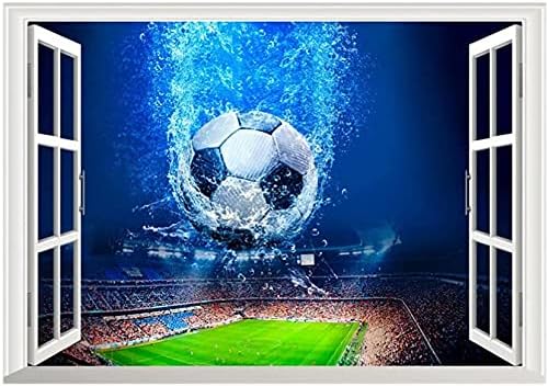 サッカーウィンドウステッカー背景スポーツサッカーサッカーの壁の写真サッカー場の取り外し可能な壁紙ピールアンドスティックワールドカップのテーマの壁の装飾便利でファッション Icbiz Ca