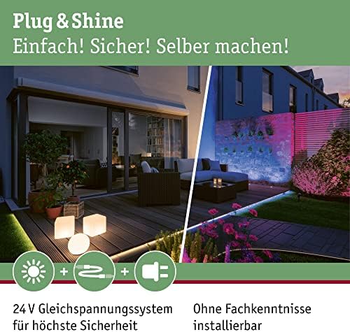Paulmann 94180 Outdoor Plug & Shine Light Object Cube IP67 3000K 235lm 24V, Integriert, 2.8 W, White