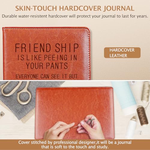 LBWCER Friend Gifts for Men,Inspirational Friend Definition Leather Journal Notebook,Friendship Bestie Gift for Birthday (FRIEND SHIP) — view 4