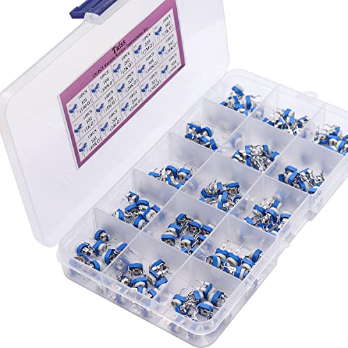 Taiss / 5Pcs 10K Ohm 6 Pins Split Shaft Rotary Linear Dual Taper Audio B Type Potentiometer +150Pcs Variable Resistor Potentiometer 6Mm Potentiometer Kit 15 Values 100 Ohm- 2M Ohm #TOP3