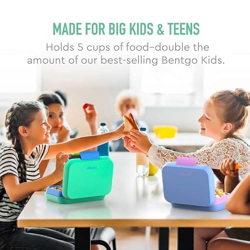 Bentgo® Pop - Bento-Style Lunch Box For Kids 8+ And Teens - Holds 5 Cups Of Food With Removable Divider For 3-4 Compartments - Leak-Proof, Microwave/Dishwasher Safe, Bpa-Free (Spring Green/Blue) #TOP3