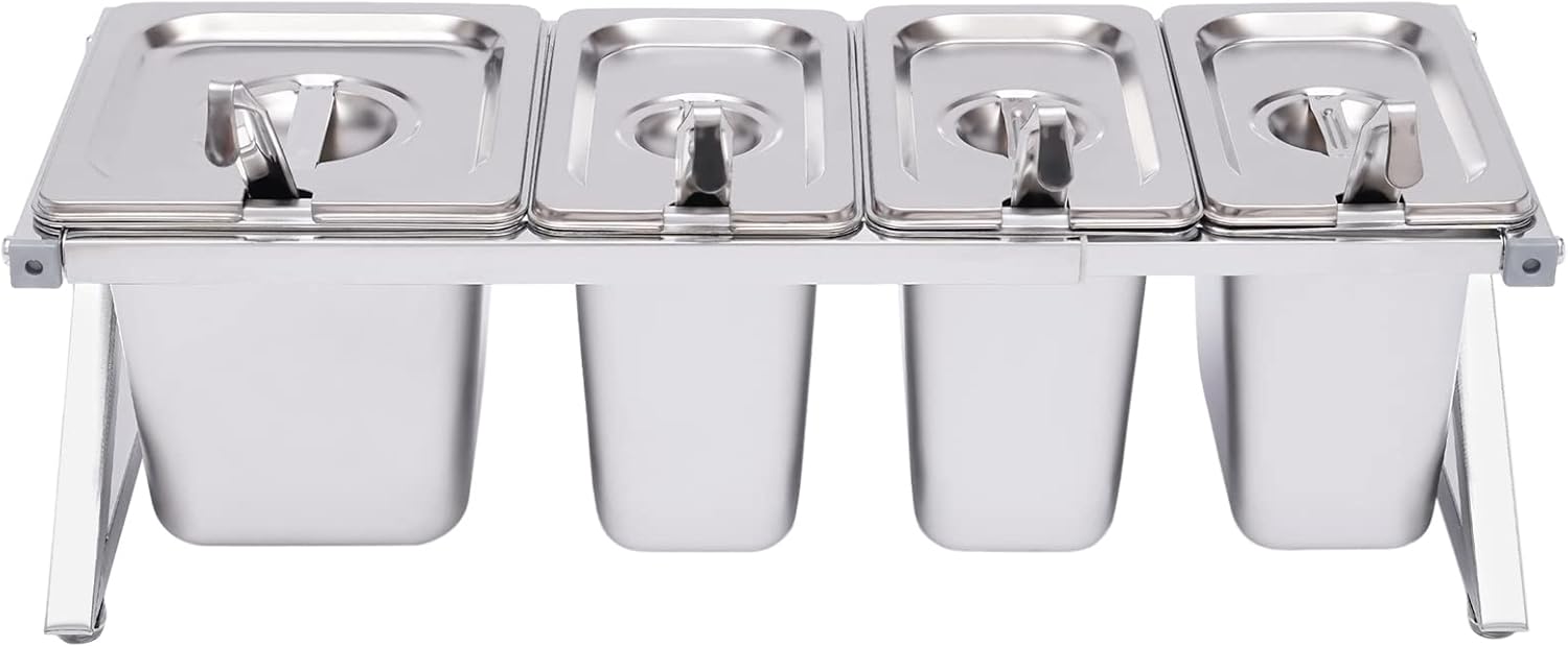 Expandable Spice Stainless Steel Shelf Countertop Inclined Holder for Sauce Ingredients Fruits