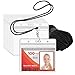 MIFFLIN Lanyard with Clear Horizontal ID Holder, Name Tag with Lanyard Set (Satin Black, 3x4", 100 PK)