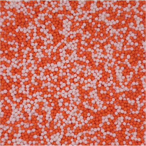 NCS Orange & White Nonpareils Edible Sprinkles – Cupcake, Cake & Cookie Decorations, 7 oz