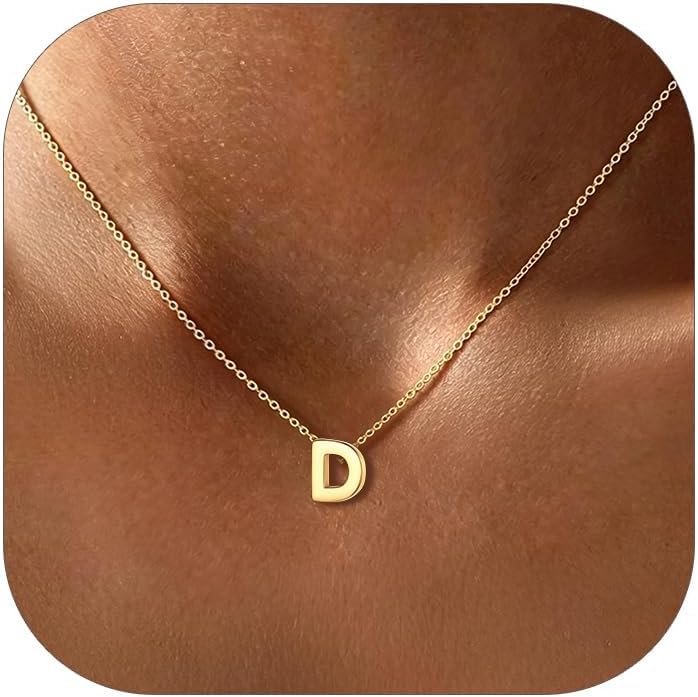 ChicSilver Collar con inicial de plata de ley 925 para mujer, joyería con letras delicadas, regalo personalizado