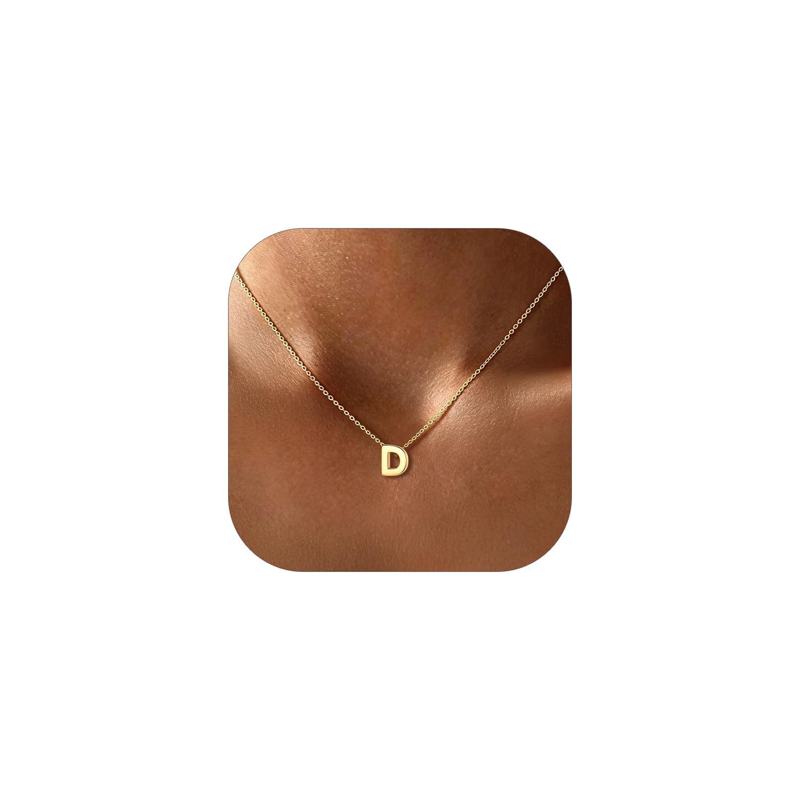 ChicSilver 925 Sterling Silver Initial Necklace for Women Dainty Letter Jewelry Personalized Gift