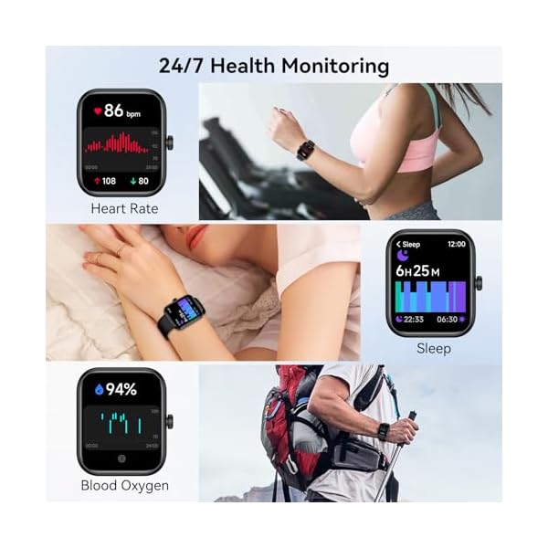 Smart Watch for Men Women with Alexa Built-in, Bluetooth Calling, 1.83'' HD Touch Screen Fitness Tracker with Heart Rate/Sleep Monitor, 120+ Sports Modes, IP68 Water-Resistant Watch for Android & iOS - Image 3