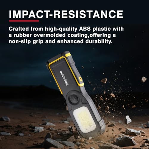 Napatyre LED Arbeitsleuchte Werkstattlampe, 1000LM Taschenlampe LED Aufladbar mit Magnetfuß und Powerbank, 3 Lichtmodi 180° Drehbar Inspektionslampe für Auto Reparatur Werkstatt Garage Notfall