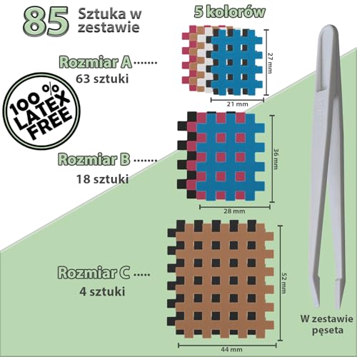 ALPIDEX Cross Tape Plastry krzyżowe w różnych rozmiarach plastry kratkowe plastry na ból akupunkturowe, Ilość:85 sztuk - rozmiar A.B i C