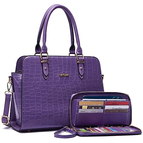 Qiyuer Satchel Purses For Women Handbag And Wallet Set Tote Bag