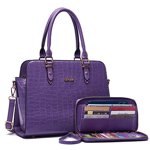 Image of Qiyuer Satchel Purses For Women Handbag And Wallet Set Tote Bag | Premium Vegan Leather,Matching Wallet,RFID Blocking,Work,Casual