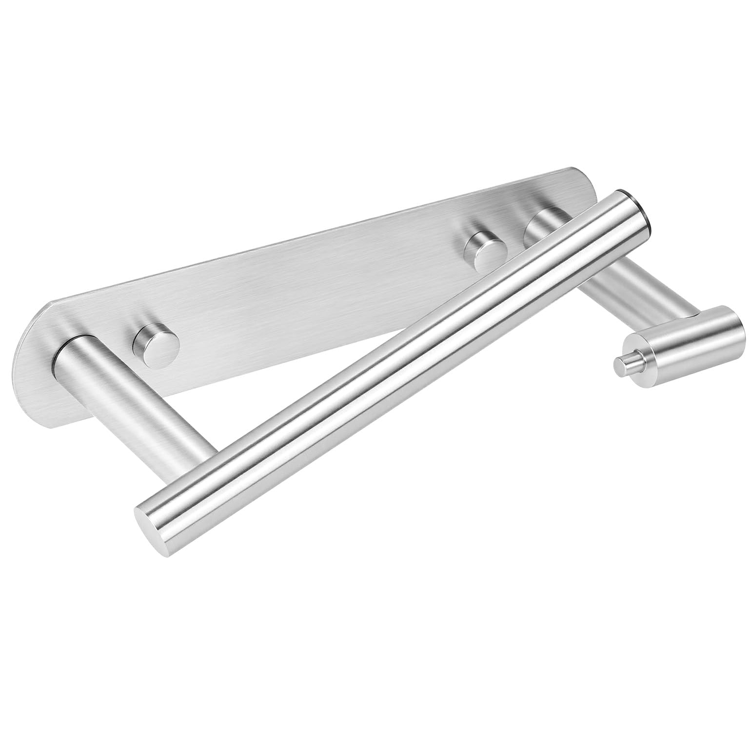 YUET Porte Papier Toilette, Support Papier Toilette Adhésif ou Mural, Double Support Pivotant, Porte-Papier hygiénique sans Perçage Acier Inoxydable pour Salle de Bain, Cuisine (Argenté)