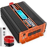 2500 Watt Pure Sine Wave Power Inverter 12V DC to 110V 120V Converter for Family RV Off Grid Solar S