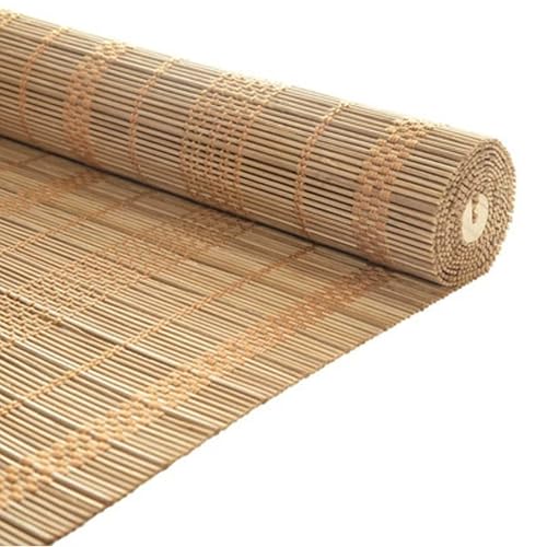 NEXOPKSVCR Persiana Estor Enrollable De Bambú Cortinas De Bambu Exterior Cortinas Opacas Dormitorio con Elevador Protector Solar Persiana De Madera para Ventana Balcón Jardín(B+Charcoal Colour)