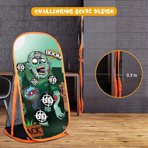 RONSTONE Shooting Practice Target Compatible with Nerf Gun for Boys Girls, Toy Foam Blaster Shooting Targets for Kids Indoor Outdoor, Zombie Shooting Target with Storage Net by RONSTONE - Image 3