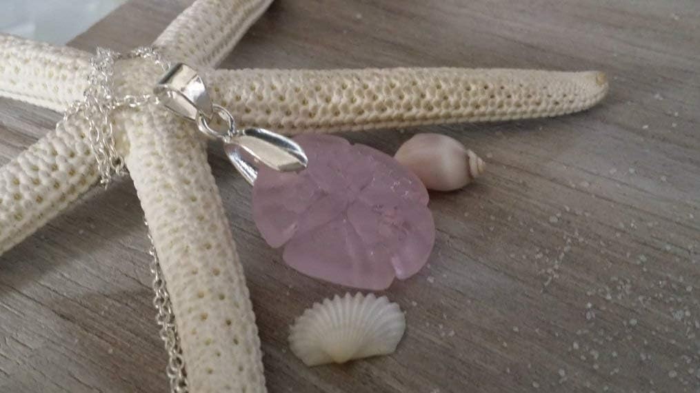 Handmade in Hawaii Sea Glass Jewelry, sand dollar necklaces, (Hawaii Gift Wrapped)