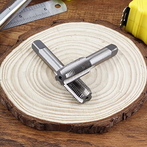 Image of 2pcs M12x1.25 Tap, M12 Metric Thread Tap Right Hand Thread Tapping Tool, HSS Thread Milling Taps (M12 x 1.25, Taper & Plug Tap)