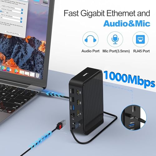 Estación universal 16 en 1 con puerto USB-C a 10 Gbps y seis conexiones USB-A para laptop 7