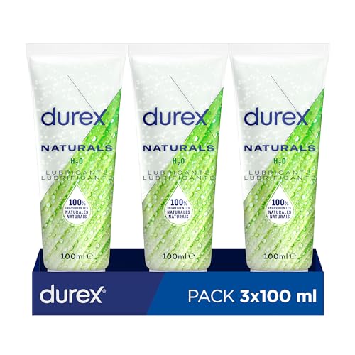 Durex Naturals H2O Lubricante, con ingredientes 100% naturales, 100 ml [Pack 3 Unidades]