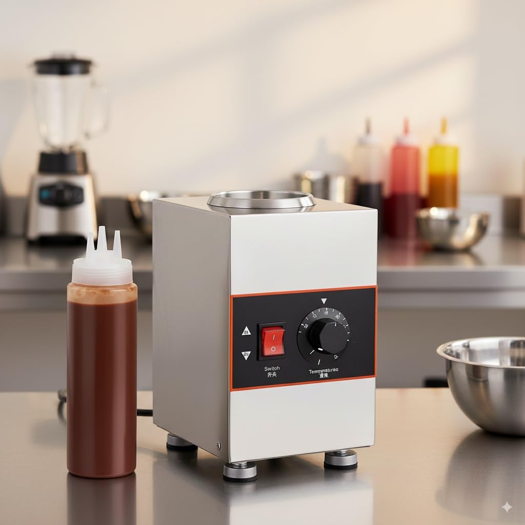 Commercial Electric Sauce Warmer Electric Cheese Sauce Warmer Hot Fudge Warmer Dispenser Cheese Dispenser Warmer with 4 Pump(110v/60Hz)