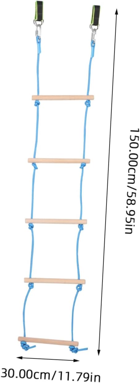 1set Boy Girl Climbing Rope Ladder Wooden Climbing Frame for Boy Girl Versatile Exercise Accessory for Playground and Home Use