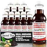 Southern Sweet Tea Company Real Brewed Black Tea - All Natural Iced Tea with Pure Cane Sugar, Gluten-Free, 16 fl oz Bottles (Pack of 12)