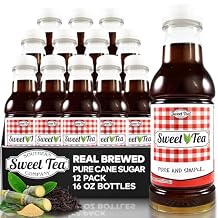 Southern Sweet Tea Company Real Brewed Black Tea - All Natural Iced Tea with Pure Cane Sugar, Gluten-Free, 16 fl oz Bottles Pack of 12