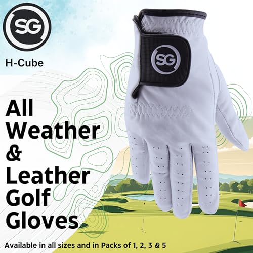 Miniatura 2 de H-Cube Sg Guantes De Golf Para Hombre, Piel De Cabretta Suave, Comodidad Mejorada Y Mejor Agarre
