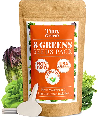 8 Heirloom Lettuce Seeds for Planting Indoors | 1200+ Non-GMO Leafy Greens Seed: Romaine Iceberg Butter Lettuce Seeds, Kale Spinach Arugula Seeds | Seeds for Hydroponic Garden Indoor Microgreens 8 Heirloom Lettuce Seeds for Planting Indoors | 1200+ Non-GMO Leafy Greens Seed: Romaine Iceberg Butter Lettuce Seeds, Kale Spinach Arugula Seeds | Seeds for Hydroponic Garden Indoor Microgreens