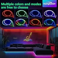 Kangtaixin Neon LED Strip 2m, Flexible Neon LED Streifen mit App-Steuerung, 5V RGB LED Band Neon Seil Lampe, DIY-Formen, Musik Sync, LED Lichtband für Wohnzimmer, Schlafzimmer, Wand, Gaming Deko – Ansicht 8