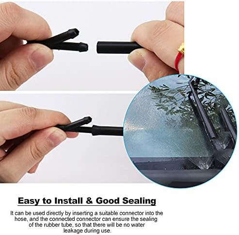 YAANBUNB Car Windshield Washer Hose Kit 5M Universal Windscreen Wiper Hose Rubber Washer Fluid Hose Windshield Washer Pipe with 30 Pcs Hose Connectors Y I T Type to Connect Car Water Pump and Nozzles