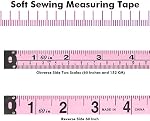 2PCS Measuring Tape for Body,Soft Tape Measure for Body Sewing Fabric Tailor Cloth Craft Measurement，60 Inch/1.5M Retractable Dual Sided Measure Tape Set (Pink)