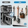 GeeWatom Garage Storage Utility Hooks,Garage Garden Tool Organizer,Steel Wall Mount Hooks, Garden Small U Hooks (4 Pack-Black)