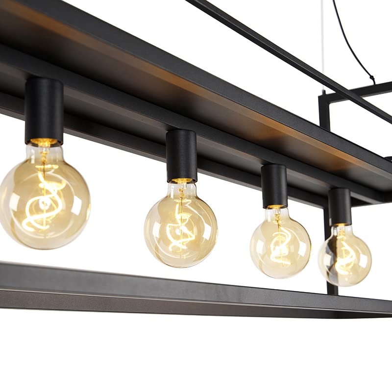 Lindby hanglamp Grisela, schap, zwart, metaal, 120 cm